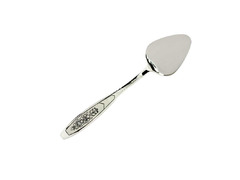 Серебряная лопатка для торта с цветочным орнаментом на ручке «Астра»